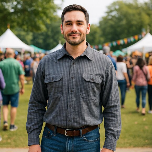 Haggar Black Label Gray Checkered Long Sleeve Shirt - Picture 2 of 8